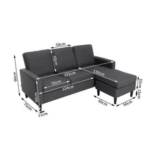 Load image into Gallery viewer, Grey Fine Linen 3 Seater L Shape Sofa