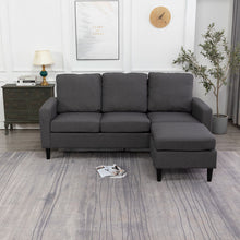 Load image into Gallery viewer, Grey Fine Linen 3 Seater L Shape Sofa