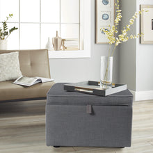 Load image into Gallery viewer, Linen Storage Ottoman Pouffe Stools Footstool Coffee Table Chair