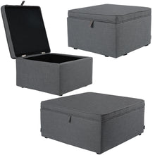Load image into Gallery viewer, Linen Storage Ottoman Pouffe Stools Footstool Coffee Table Chair