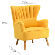 Load image into Gallery viewer, Suede Wingback Armchair With Cushion