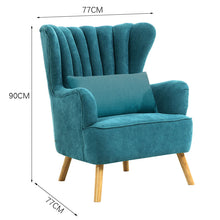 Load image into Gallery viewer, Suede Wingback Armchair With Cushion