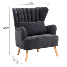 Load image into Gallery viewer, Suede Wingback Armchair With Cushion