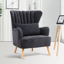 Load image into Gallery viewer, Suede Wingback Armchair With Cushion