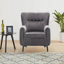 Load image into Gallery viewer, Buttoned High Back Lounge Armchair with Cushion