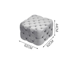 Load image into Gallery viewer, Velvet Buttoned Pouffe