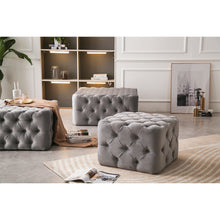 Load image into Gallery viewer, Velvet Buttoned Pouffe