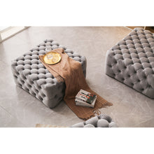 Load image into Gallery viewer, Velvet Buttoned Pouffe