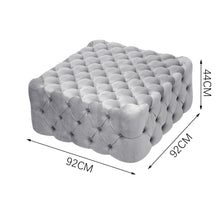 Load image into Gallery viewer, 92CM Square Frosted Velvet Buttoned Footstool