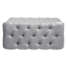 Load image into Gallery viewer, 92CM Square Frosted Velvet Buttoned Footstool
