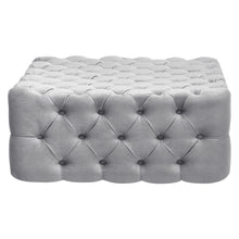 Load image into Gallery viewer, 92CM Square Frosted Velvet Buttoned Footstool