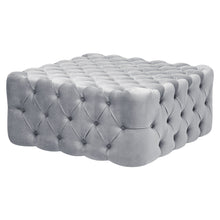 Load image into Gallery viewer, 92CM Square Frosted Velvet Buttoned Footstool
