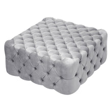 Load image into Gallery viewer, 92CM Square Frosted Velvet Buttoned Footstool