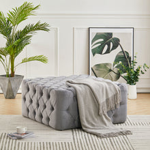 Load image into Gallery viewer, 92CM Square Frosted Velvet Buttoned Footstool