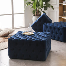 Load image into Gallery viewer, Frosted Velvet Buttoned Footstool
