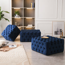 Load image into Gallery viewer, Frosted Velvet Buttoned Footstool