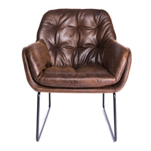 Load image into Gallery viewer, Bronzing Leather Double Layer Padded Chair Armchair