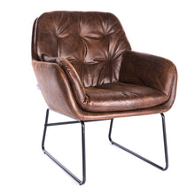 Load image into Gallery viewer, Bronzing Leather Double Layer Padded Chair Armchair