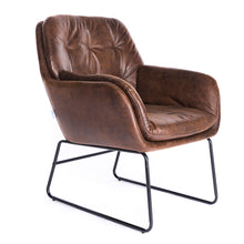 Load image into Gallery viewer, Bronzing Leather Double Layer Padded Chair Armchair