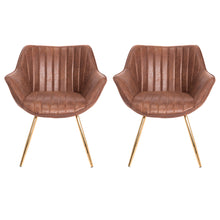 Load image into Gallery viewer, Set of 2 Bronzing Leather Leisure Dining Chair