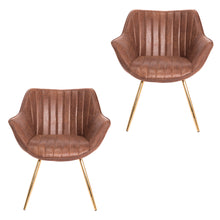 Load image into Gallery viewer, Set of 2 Bronzing Leather Leisure Dining Chair