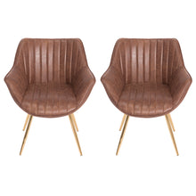 Load image into Gallery viewer, Set of 2 Bronzing Leather Leisure Dining Chair