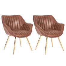 Load image into Gallery viewer, Set of 2 Bronzing Leather Leisure Dining Chair