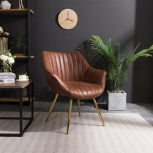 Load image into Gallery viewer, Set of 2 Bronzing Leather Leisure Dining Chair