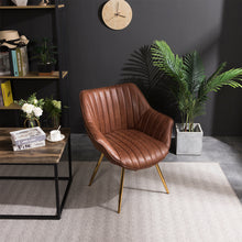 Load image into Gallery viewer, Set of 2 Bronzing Leather Leisure Dining Chair