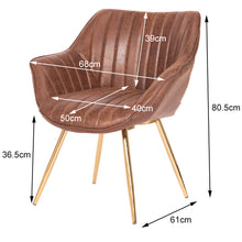 Load image into Gallery viewer, Set of 2 Bronzing Leather Leisure Dining Chair