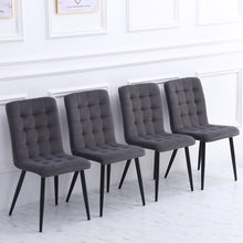 Load image into Gallery viewer, Set of 4 Frosted Velvet High Back Dining Chairs-Smokey Pink and Dark Grey