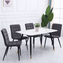 Load image into Gallery viewer, Set of 4 Frosted Velvet High Back Dining Chairs-Smokey Pink and Dark Grey