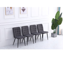 Load image into Gallery viewer, Set of 4 Frosted Velvet High Back Dining Chairs-Smokey Pink and Dark Grey