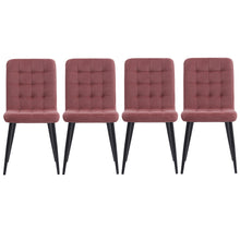 Load image into Gallery viewer, Set of 4 Frosted Velvet High Back Dining Chairs-Smokey Pink and Dark Grey