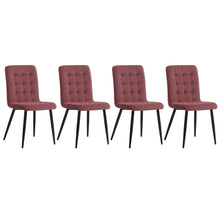 Load image into Gallery viewer, Set of 4 Frosted Velvet High Back Dining Chairs-Smokey Pink and Dark Grey