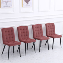 Load image into Gallery viewer, Set of 4 Frosted Velvet High Back Dining Chairs-Smokey Pink and Dark Grey