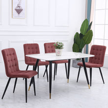 Load image into Gallery viewer, Set of 4 Frosted Velvet High Back Dining Chairs-Smokey Pink and Dark Grey