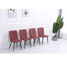 Load image into Gallery viewer, Set of 4 Frosted Velvet High Back Dining Chairs-Smokey Pink and Dark Grey