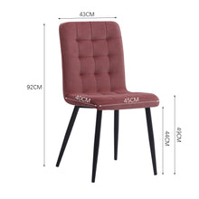 Load image into Gallery viewer, Set of 4 Frosted Velvet High Back Dining Chairs-Smokey Pink and Dark Grey