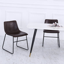 Load image into Gallery viewer, Set of 2 PU Leather Dining Chairs, Dark Brown