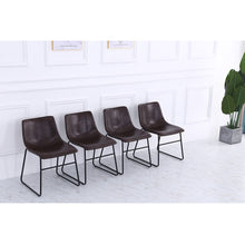 Load image into Gallery viewer, Set of 2 PU Leather Dining Chairs, Dark Brown