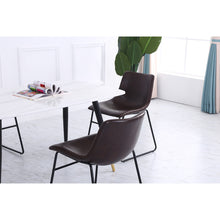 Load image into Gallery viewer, Set of 2 PU Leather Dining Chairs, Dark Brown