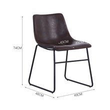 Load image into Gallery viewer, Set of 2 PU Leather Dining Chairs, Dark Brown