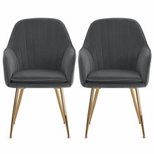 Load image into Gallery viewer, Set of 2 Velvet with Pad Dining Chairs, Grey