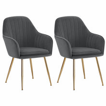 Load image into Gallery viewer, Set of 2 Velvet with Pad Dining Chairs, Grey