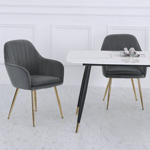 Load image into Gallery viewer, Set of 2 Velvet with Pad Dining Chairs, Grey