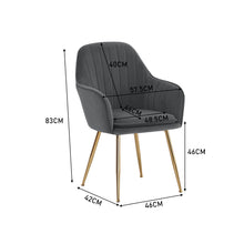 Load image into Gallery viewer, Set of 2 Velvet with Pad Dining Chairs, Grey
