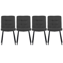 Load image into Gallery viewer, Set of 4 Matte Velvet Padded Dining Chairs, Dark Grey