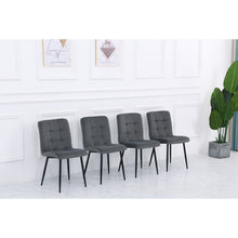 Load image into Gallery viewer, Set of 4 Matte Velvet Padded Dining Chairs, Dark Grey