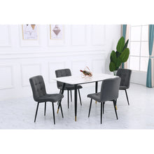 Load image into Gallery viewer, Set of 4 Matte Velvet Padded Dining Chairs, Dark Grey